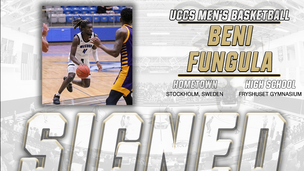 GoMountainLions's tweet photo. Welcome to the @UCCSMBB Mountain Lion Family @rileytgod! Beni Fungula (Stockholm, Sweden / Fryshuset Gymnasium / Transfer: McCook CC) #ClawsOut #GoMountainLions https://t.co/XgGXCK7Bam