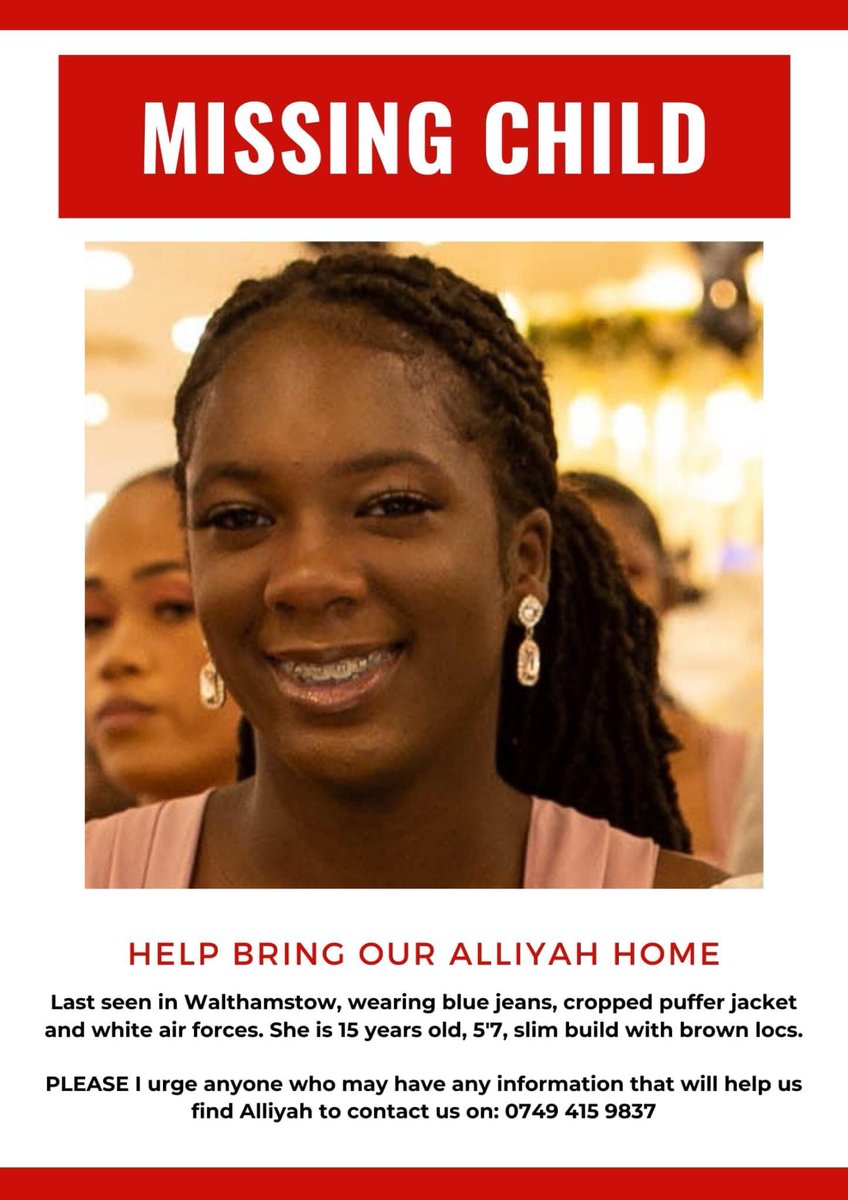 melissaweldonuk's tweet photo. MISSING CHILD! WALTHAMSTOW! https://t.co/65SEYbSKcz