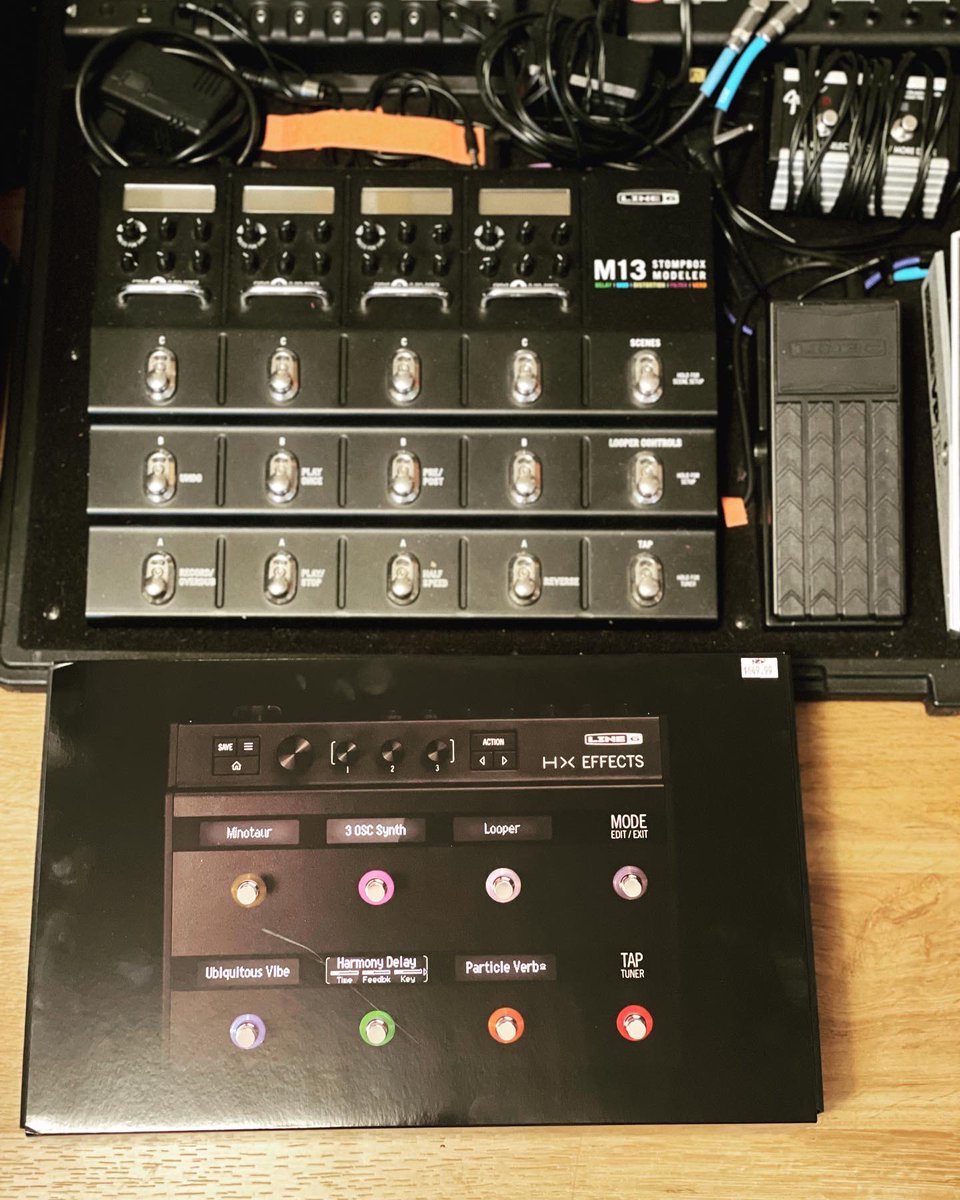 shanescheib's tweet photo. Ok folks, guitar rig was due for an upgrade, what do you think? m13โ๏ธhxfx @line6 @RyanNixonGEP #line6 #m13 #line6m13 #hxfx #hxeffects #hxeffectspedalboard #guitarist #guitarplayer #pedalboard #guitargear #hotroddeluxe https://t.co/fHCwtM5kXe
