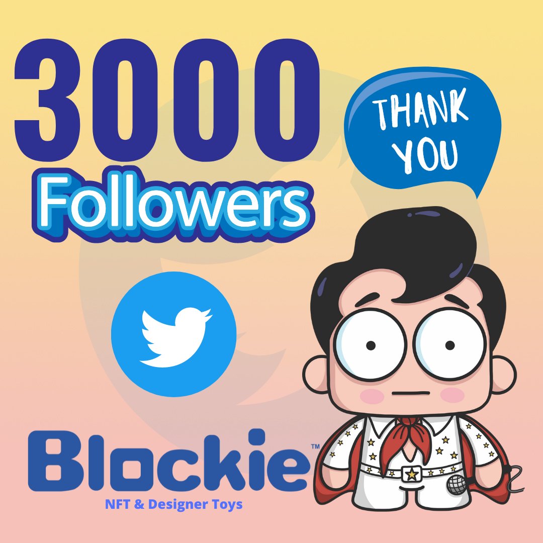 Thank you guys for 3,000 followers!! 🥳🎉🥳🥳🎉🎉
#BlockieNFT