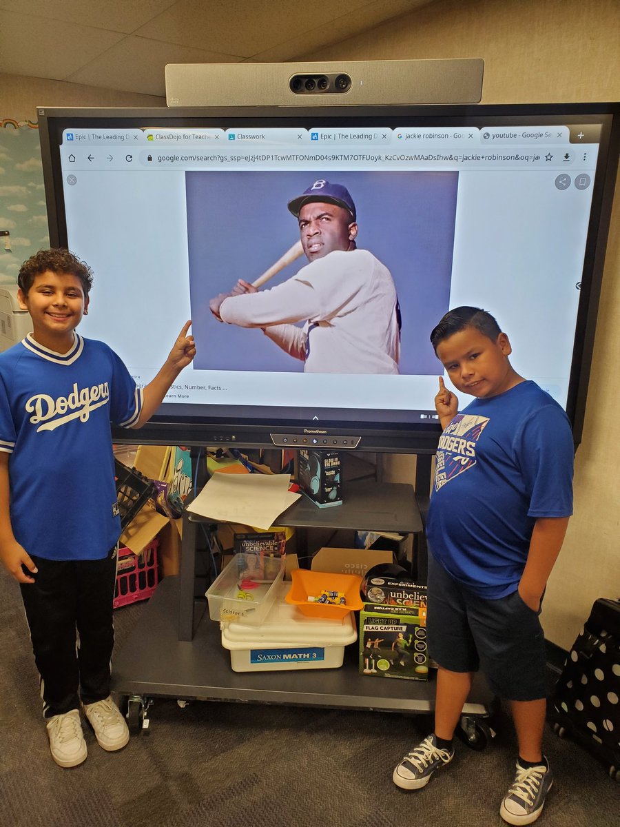 teamtreff's tweet photo. Our class celebrated Jackie Robinson day by wearing baseball gear or wearing blue for the Brooklyn Dodgers. We wanted to honor Jackie Robinson and all he had to endure to change history. #cooleypride #JackieRobinsonDay
@ColtonJUSD https://t.co/Ej2cfPP3IX