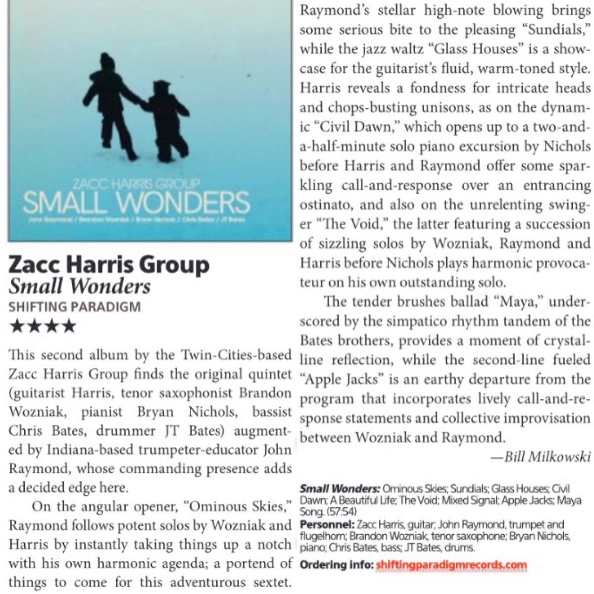 Thank you to Downbeat for the 4 star review!