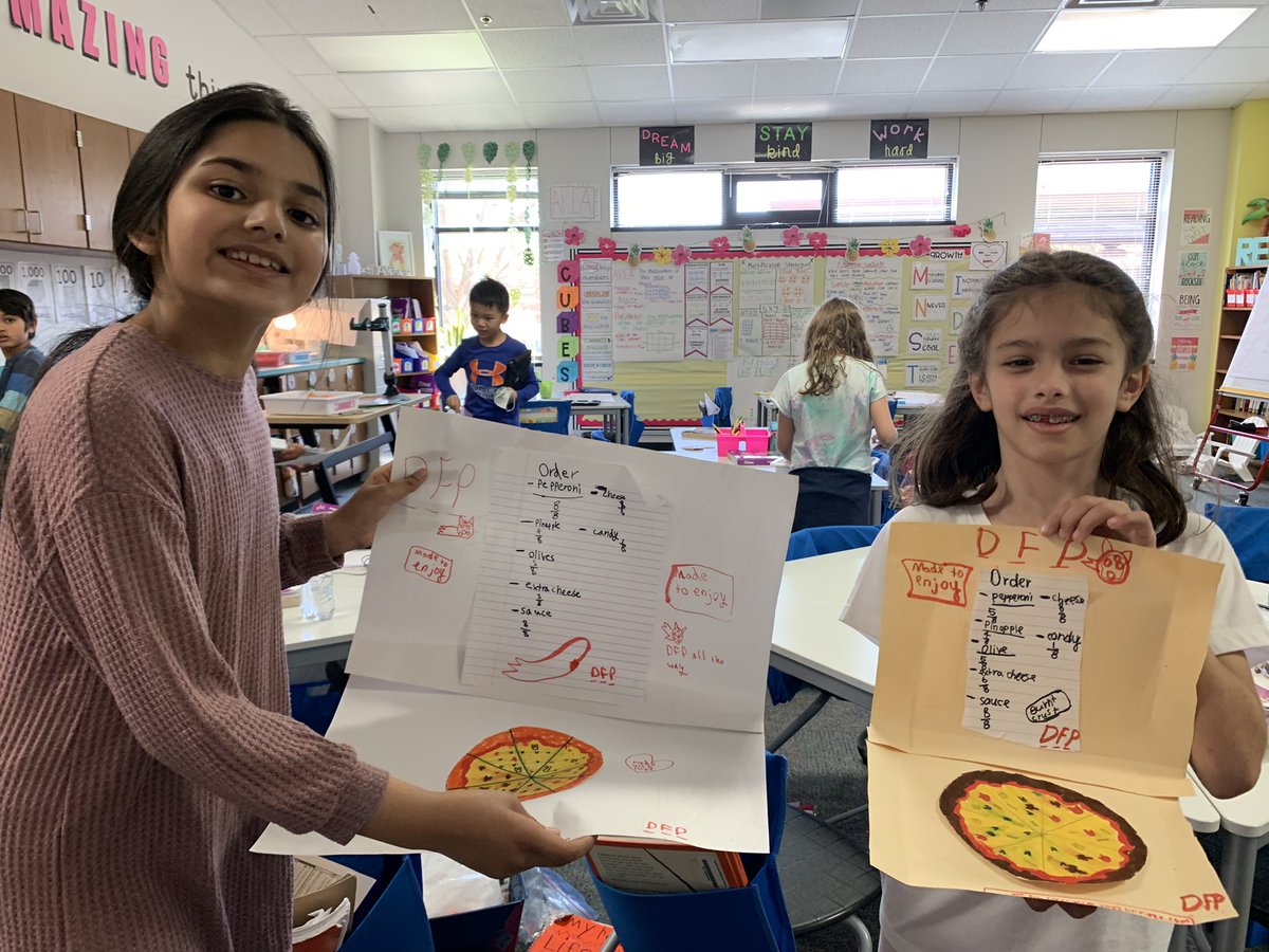 MrsFreeman3rd's tweet photo. Leaning about fractions involves a lot of talk about pizza!!!🍕@DCEtrailblazers https://t.co/Ep68RbgqHm