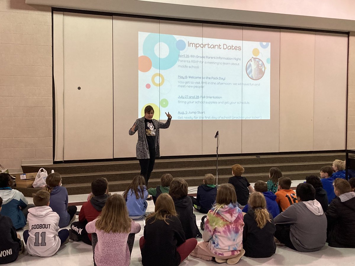 TonyWeers's tweet photo. @BethLFink talking middle school transition with @RohwerE @MillardPS 5th graders. #TransitionSeason #MiddleSchoolisAwesome https://t.co/CrJLeKyu8K