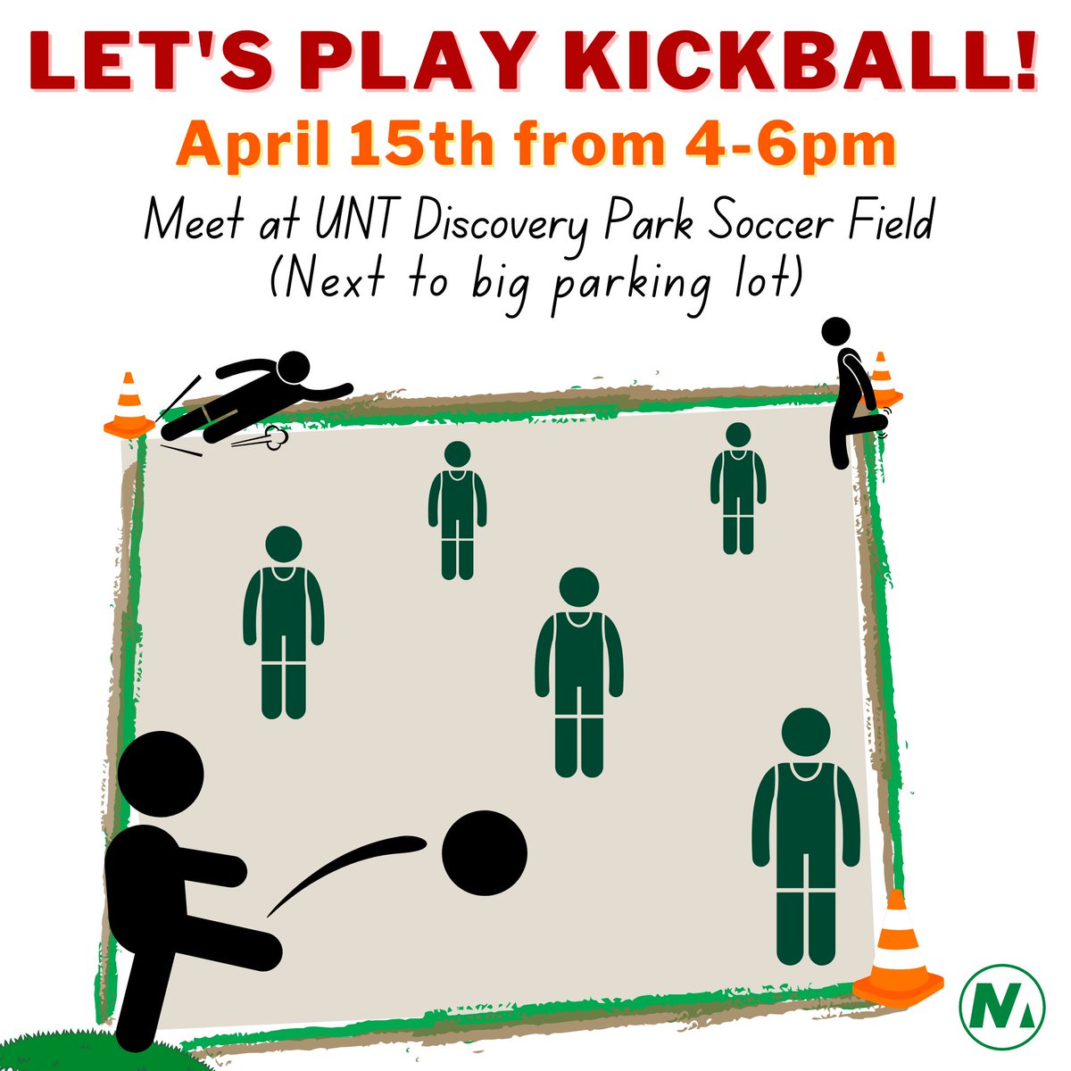 UNT_MA's tweet photo. Today!! Join us for some fun kickball. See you all on the field 😁 https://t.co/lmHzmsmX5q