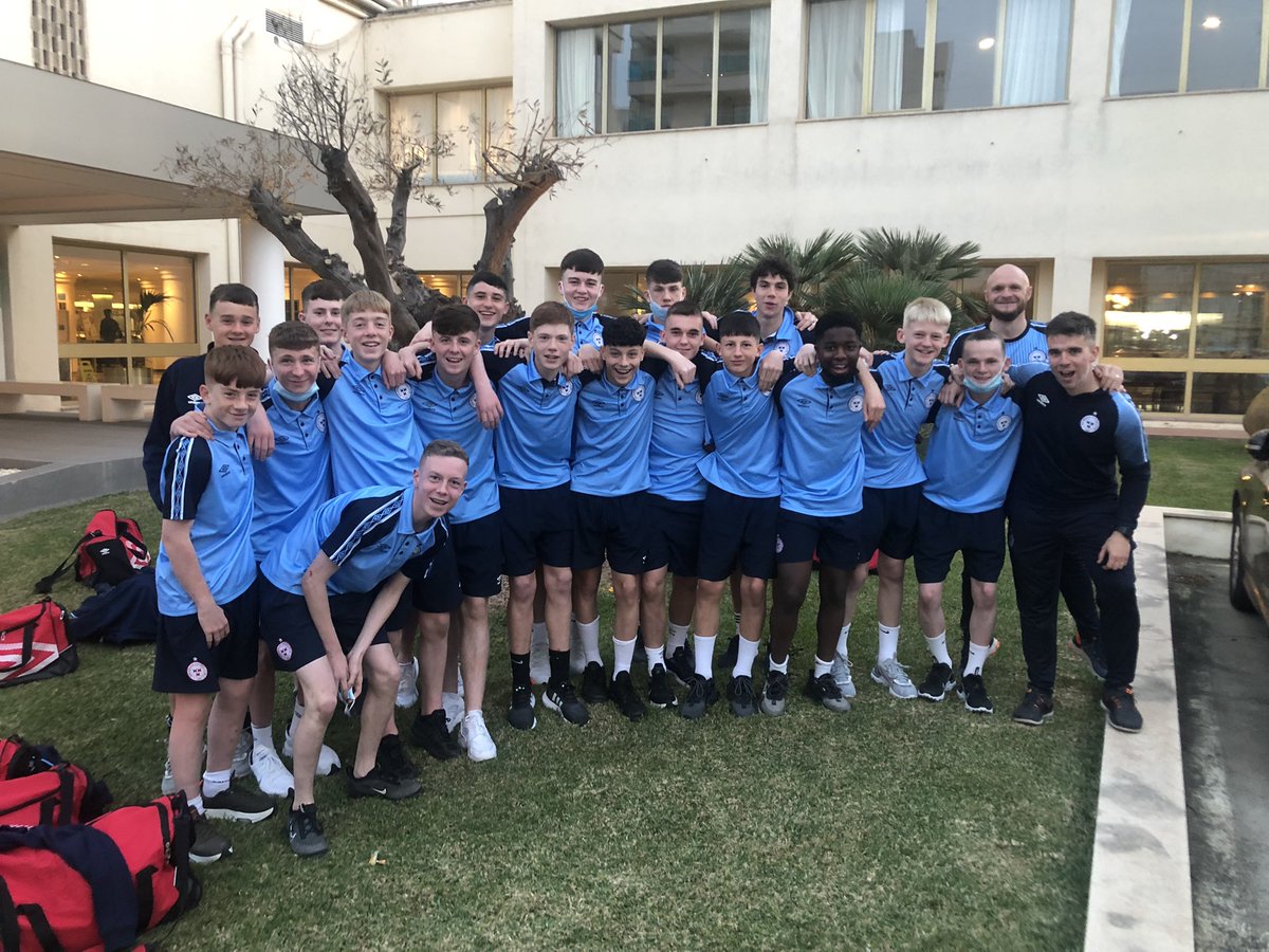 colmbarron's tweet photo. Immensely proud of how these boys have conducted themselves this week in the @EastMallorcacup . Into the quarter finals will they will bare the fruits of their efforts by playing @FCBarcelona 🔴⚪️⚽️ https://t.co/MSEgrXyKgY