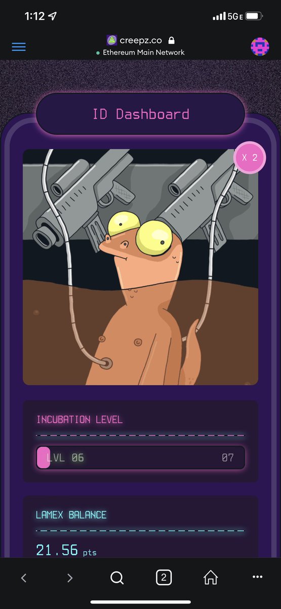 Burned 1.3 mil loomi to get level 6! LFG!!  🕯🦎🕯🦎 #CreepzStrongerTogether
