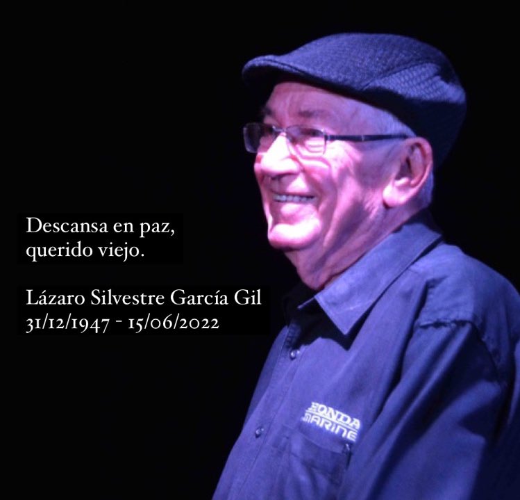 elmurodelgnomo's tweet photo. Con profundo pesar, nuestro equipo lamenta el fallecimiento del queridísimo trovador cienfueguero Lázaro García. El hueco que su ausencia deja es irreparable.
Nuestro más sentido pésame a familia, amigos, colegas, allegados y conocidos.

Descansa en paz, querido viejo. https://t.co/kpkx6wO364