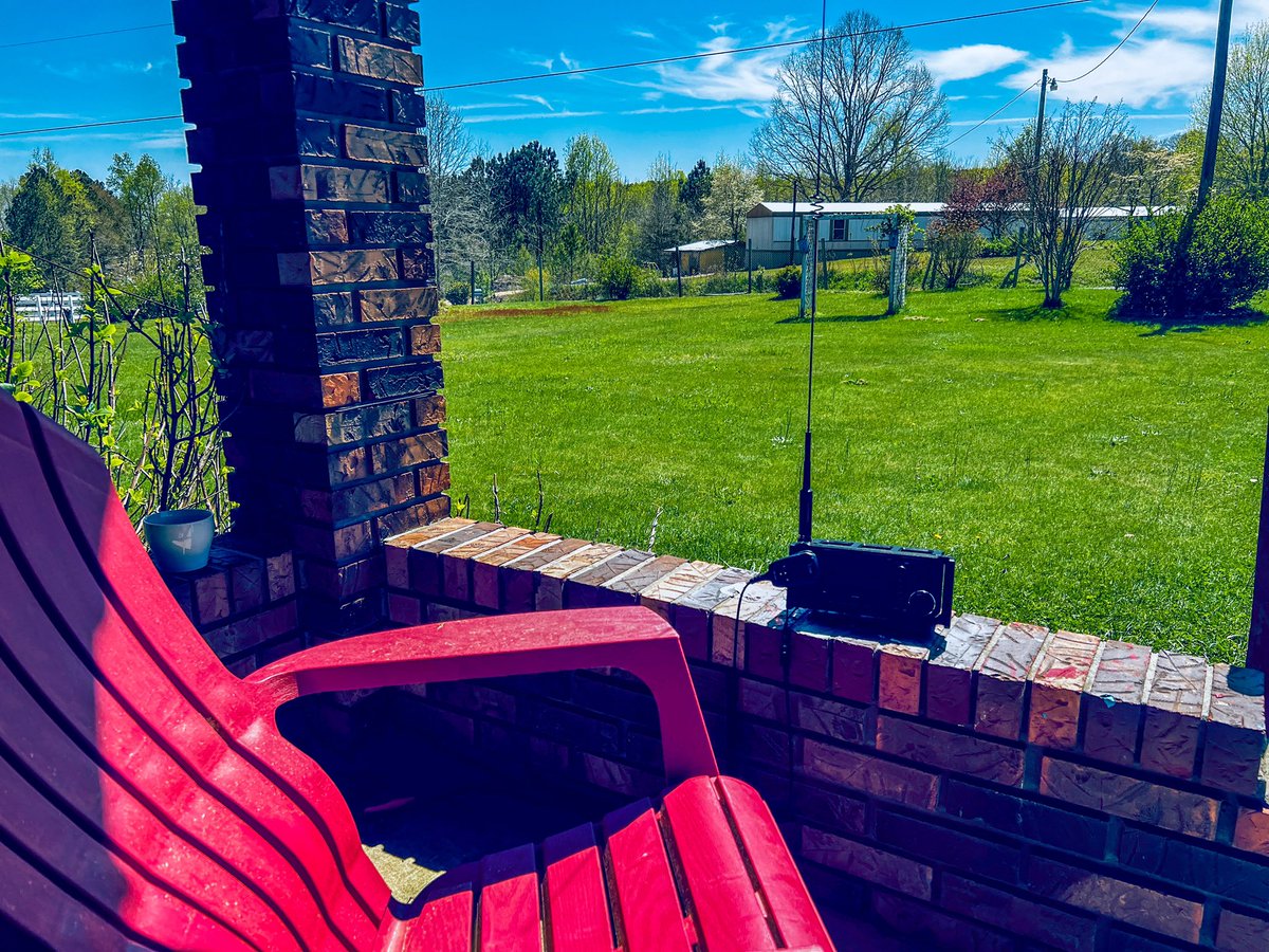 Sitting on the front porch playing on some local repeaters with the Ic-705, windcamp ARK-705 cage, windcamp RC2 antenna mount and the Diamond NR770HB antenna. #hamradio #amateurradio #ic705