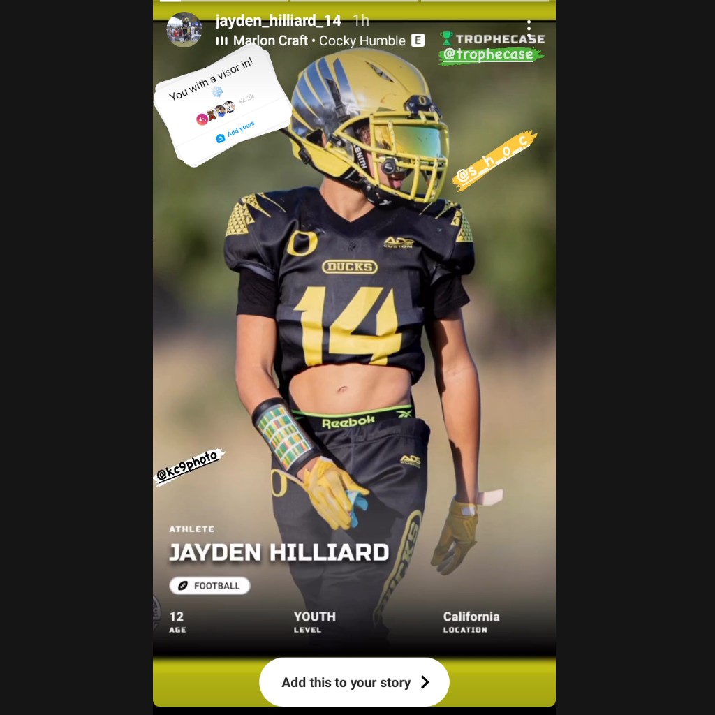 TROPHYCASE__'s tweet photo. #Trophecase #Shoutout to Jayden Hilliard for tagging us in his Instagram Stories with his Trophecase Digital Trading Card (NFT)!
Create your Free personal Trophecase Digital Trading Card today in less than 5 minutes.
Go to https://t.co/H8d9tv4l5O today!
#nft #nil #metaverse https://t.co/j1p8LIWUJe