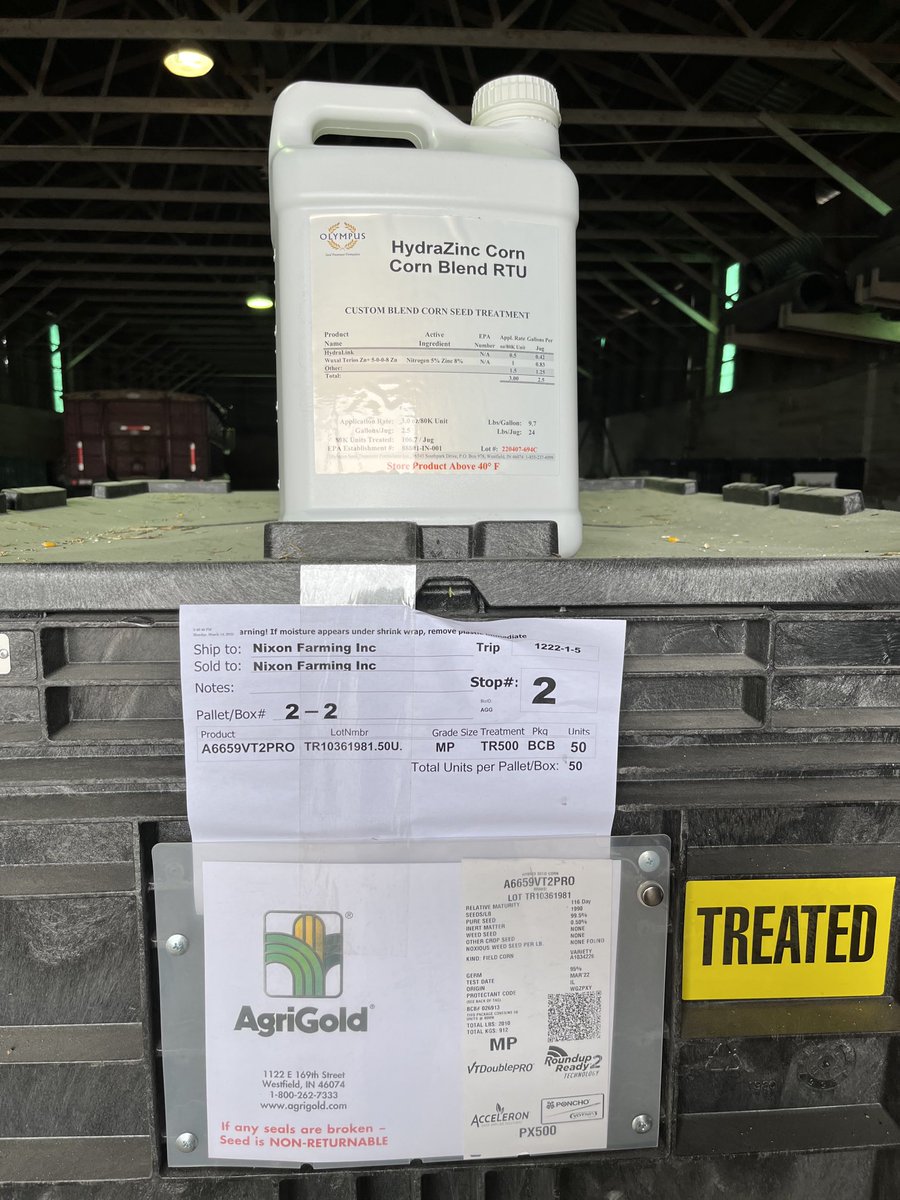 bobjoehl's tweet photo. #TeriosZn overtreat on Seed Corn, a #DEIdifferenceMaker nutritional, can level the “cold seedbed” effects on early plant Corn! How? Use the $MakingMachine to overtreat & grow 5-18 bu. More Corn on every acre! https://t.co/UXODkG5gJg
