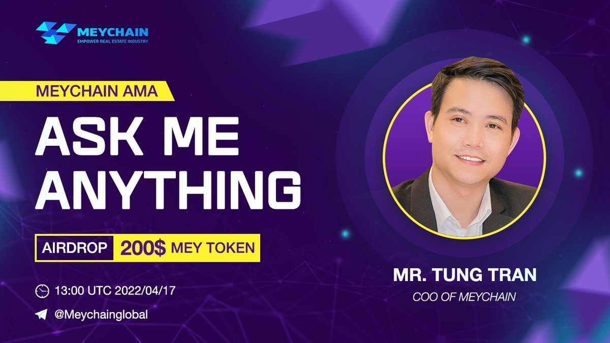 MEYCHAINchannel's tweet photo. ‼Join our #AMA at 13:00 UTC tomorrow to get an airdrop!💪

💥Rules:
✔️Join #MEYCHAIN channel: https://t.co/zcJNgvtKTq
Join  MEYCHAIN GLOBAL:
 https://t.co/zxsyUHLfoI
✔️Follow our Twitter:
 https://t.co/80csJzCKOu
✔️Attach hashtag: #AMAMeychain when asking direct questions https://t.co/ssWvAf6yXT