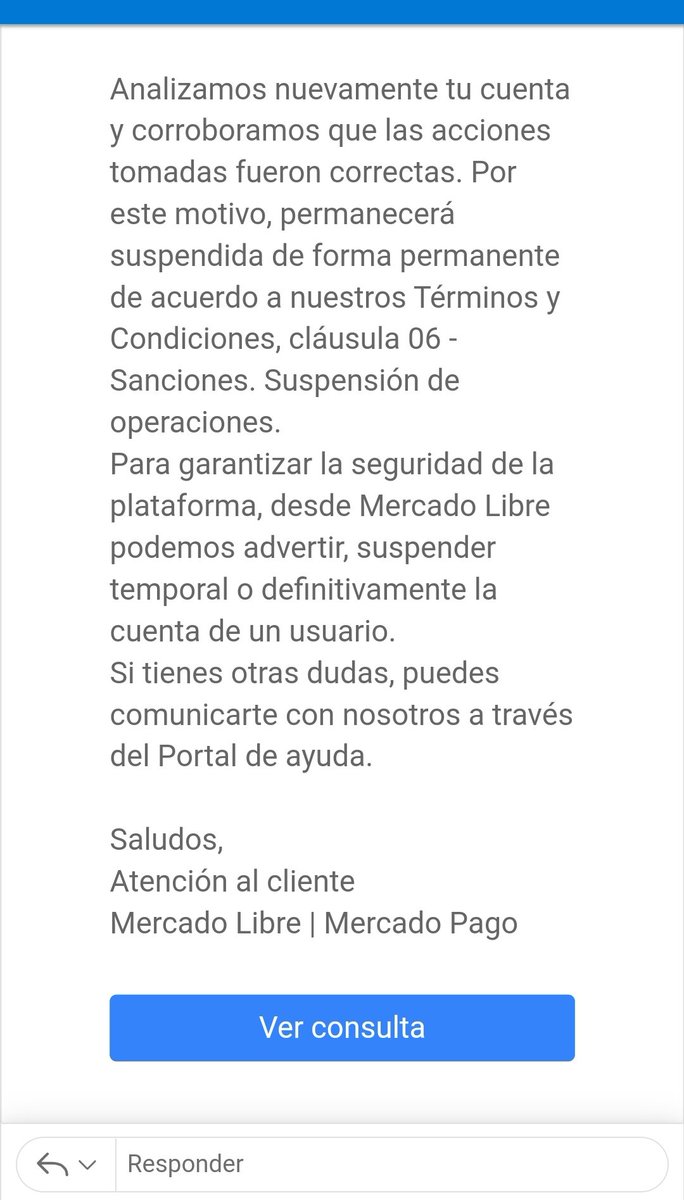 montig2018's tweet photo. @MercadoPagoMex @MP_ayuda @ML_Ayuda Es que no me dan una solución mando un mensaje de ayuda en el menú contáctenos y solo recibo el mismo correo que dice que verificamos nuevamente y tomamos la decisión de suspender su cuenta.... Adjunto imagen. No me contestan lo que escribo , me mandan siempre el mismo correo. https://t.co/OsUgfBHqDA