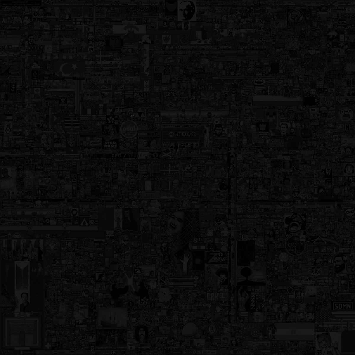 PhilippRedel's tweet photo. @RvNxMango Falls es dich interessiert, hier alle von dir / deinem Account platzierten Pixel während r/place (82 Stück) (Auf der großen Fläche erst beim zoomen zu sehen) https://t.co/HSx4fP1u7C