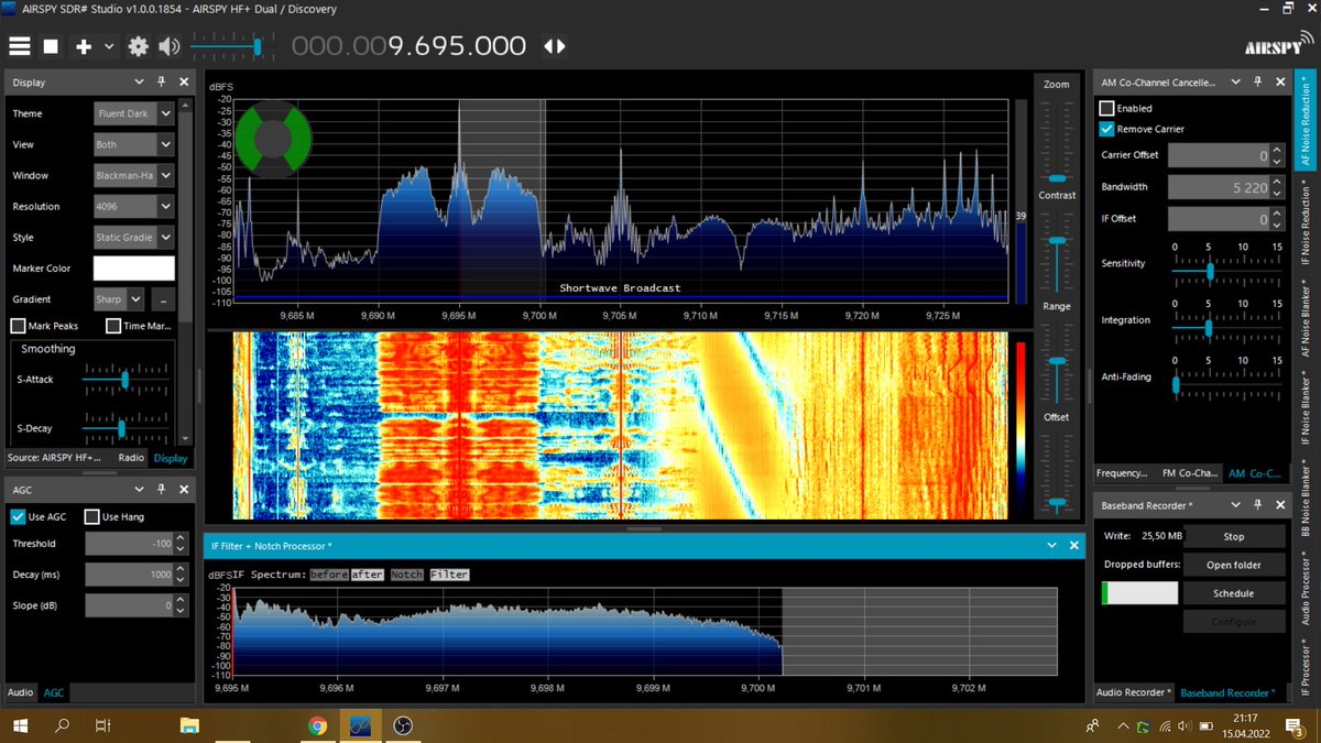 arecki93's tweet image. 9695: BIG signal of Vatican Radio Aggressor's-language commentary of Via Crucis live from the Colosseum. 9705 French not bad either but hit by the Aggressor's #OTHR, INTRUDER 😡 #shortwave #GoodFriday