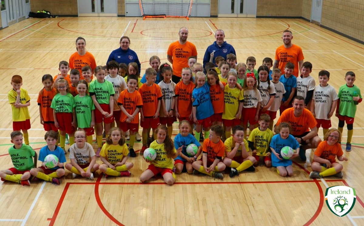 SiiWalsh's tweet photo. Huge thanks to all @Kilnamanagh_AFC for facilitating the latest phase of the @FAIreland Underage Club Futsal Programme - 12 brilliant weeks of discovery, learning and having fun 🔴🟡 https://t.co/WPgmujc7WY