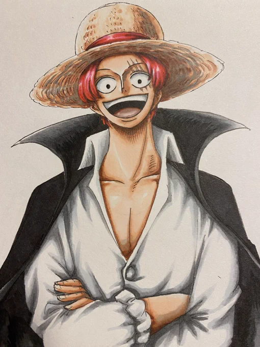 爽やかなシャンクスを描きたくて👍

ヒゲなしとあり、どっちもいいなぁ

#ONEPIECE #イラスト 