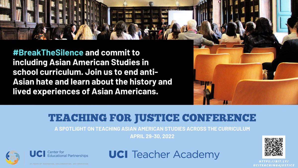 Educate to Empower (@edu_to_empower) on Twitter photo The ✨Teaching for Justice Conference✨ is just a few weeks away! Join us as we learn from antiracist scholar 🤩 Dr. Betina Hsieh <a href="/ProfHsieh/">Dr. Betina Hsieh 謝原真</a> and other inspirational Asian Americans. 
🤗 Please join us & share! 
🔗 bit.ly/UCITeaching4Ju…
🔗 bit.ly/T4JRegistration The ✨Teaching for Justice Conference✨ is just a few weeks away! Join us as we learn from antiracist scholar 🤩 Dr. Betina Hsieh <a href="/ProfHsieh/">Dr. Betina Hsieh 謝原真</a> and other inspirational Asian Americans. 
🤗 Please join us & share! 
🔗 bit.ly/UCITeaching4Ju…
🔗 bit.ly/T4JRegistration