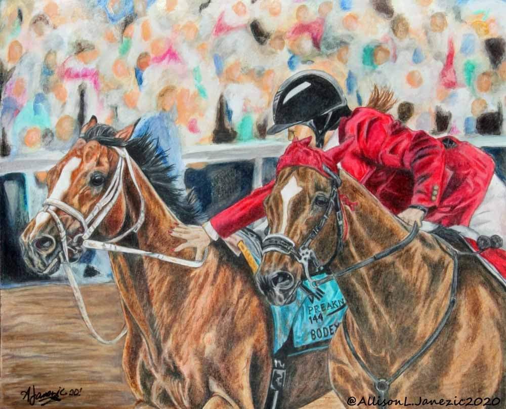 Prairie_Bayou's tweet photo. Happy #WorldArtDay. Here are some of my favorite pieces I've done. Hard Spun, Phlash Phelps, and Hunter catching Bodexpress. #Thoroughbred #Racehorse #EquineArt #Bodexpress #PhlashPhelps #HardSpun #Graphite #Prismacolor https://t.co/pKlpfRon2j