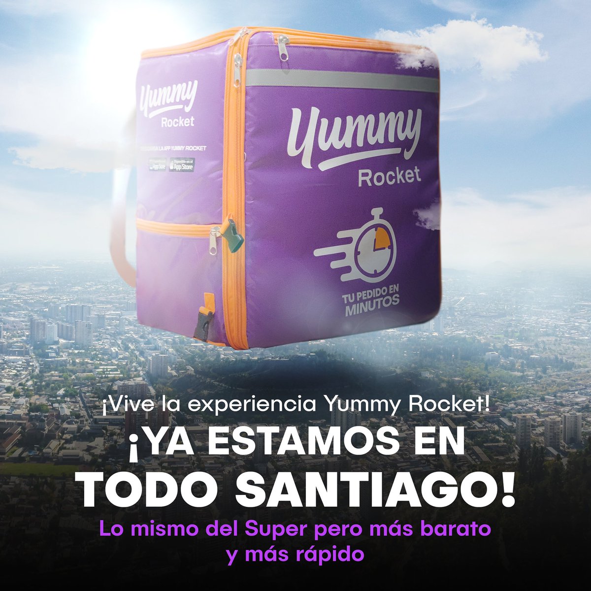 Yummyscl's tweet photo. ¡El dominio total de #Chile ha comenzado! Desde hoy, #YummyRocket llega a todo Santiago. 🚀 ➡️ https://t.co/07uW17s2iN https://t.co/5KnLwEBJln