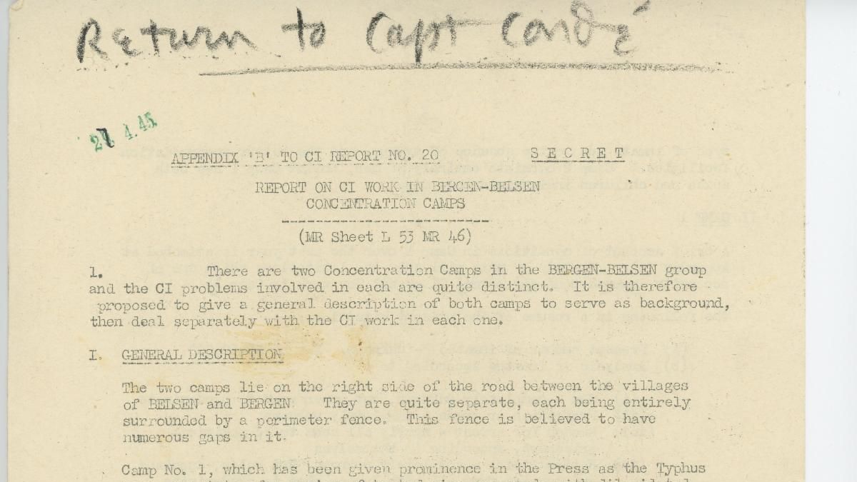 HolocaustNM's tweet photo. Today is the 77th anniversary of the liberation of Bergen-Belsen. On April 15, 1945, British and American forces liberated the camp in Northern Germany. 

An early report on conditions at Bergen-Belsen (2019.003.001). https://t.co/WCDoIzUScR