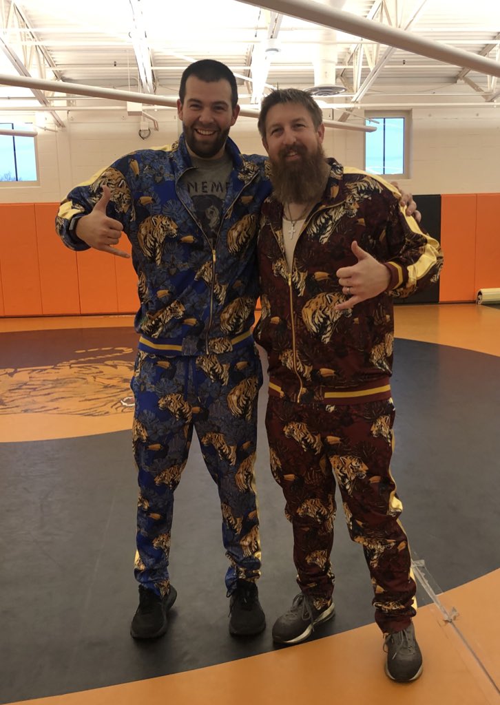 MAN MAKER #2 this morning called for matching Tiger sweatsuits with my favorite Wild Hog!!! <a href="/CoachJonesWCHS/">Brady Jones</a>