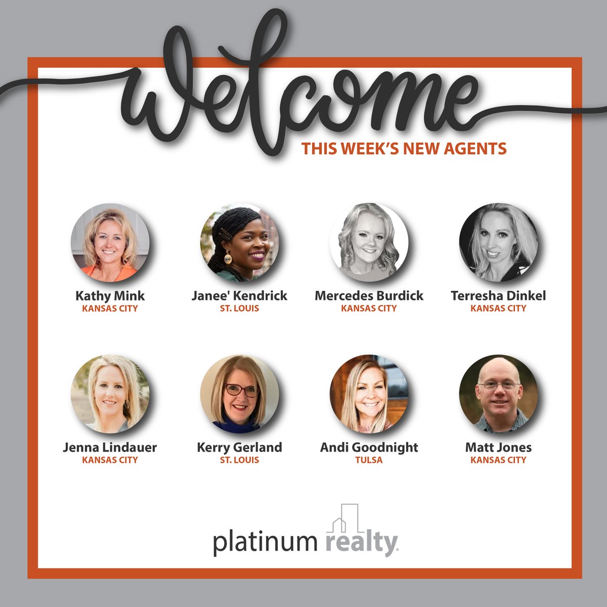 PlatinumRealty's tweet photo. A big welcome to these eight talented agents who joined Platinum Realty this week! 🤩 🎉 #platinumproud #movewithplatinum

If you're an agent ready to say no to splits and monthly fees, and join an awesome group of experienced agents, visit https://t.co/gos3syMkFd. #therealdeal https://t.co/PmCuydBkCe