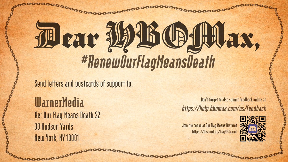 alittlewisp's tweet photo. #FansToTheMax #RenewOurFlagMeansDeath LET'S GO LET'S GO LET'S GO! RETWEET. GET YOUR LETTERS OUT. https://t.co/mhjsZiXEt8