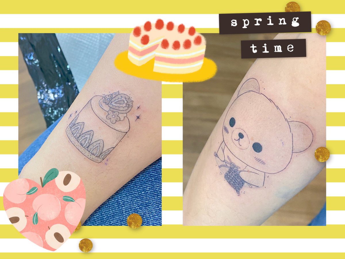 posicarole's tweet photo. Et sinon voilà mes deux nouveaux tatouage! Je suis trop heureuse ça m’a remonter le moral ✨😙🍰 https://t.co/9mF4HObqnF