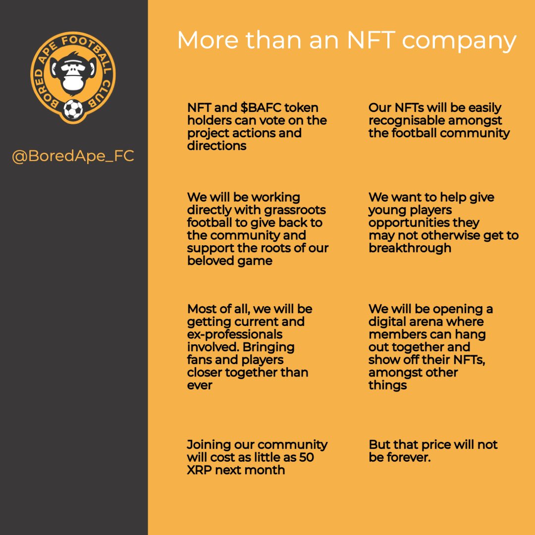 BoredApe_FC's tweet photo. Who are we? What do we do?
FYI 50 XRP is worth around Β£27 at the moment π
#XRP #DAO #NFT #Crypto #xummairdrop #Ripple #XRPArmy #BAFCSquad https://t.co/U5uLTeXBGy