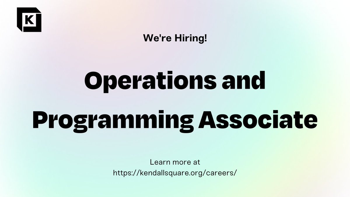 The KSA is looking for a new Operations and Programming Associate! Check out the role here ideali.st/tMHJKp