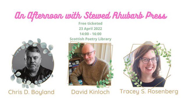 StewedBooks's tweet photo. A week tomorrow!
There are some tickets left - come &amp; join us for an afternoon of poetry &amp; wine

23/04/22 - 2pm-4pm
🔪Chris D Boyland @chrisdboyland, 
🥣 Tracey S Rosenberg @tsrosenberg
🦍🐘🐆🚀 David Kinloch launch of Iggleheim’s Ark.

👉 https://t.co/UXZrCHni6n https://t.co/Yo2lG9Abmv
