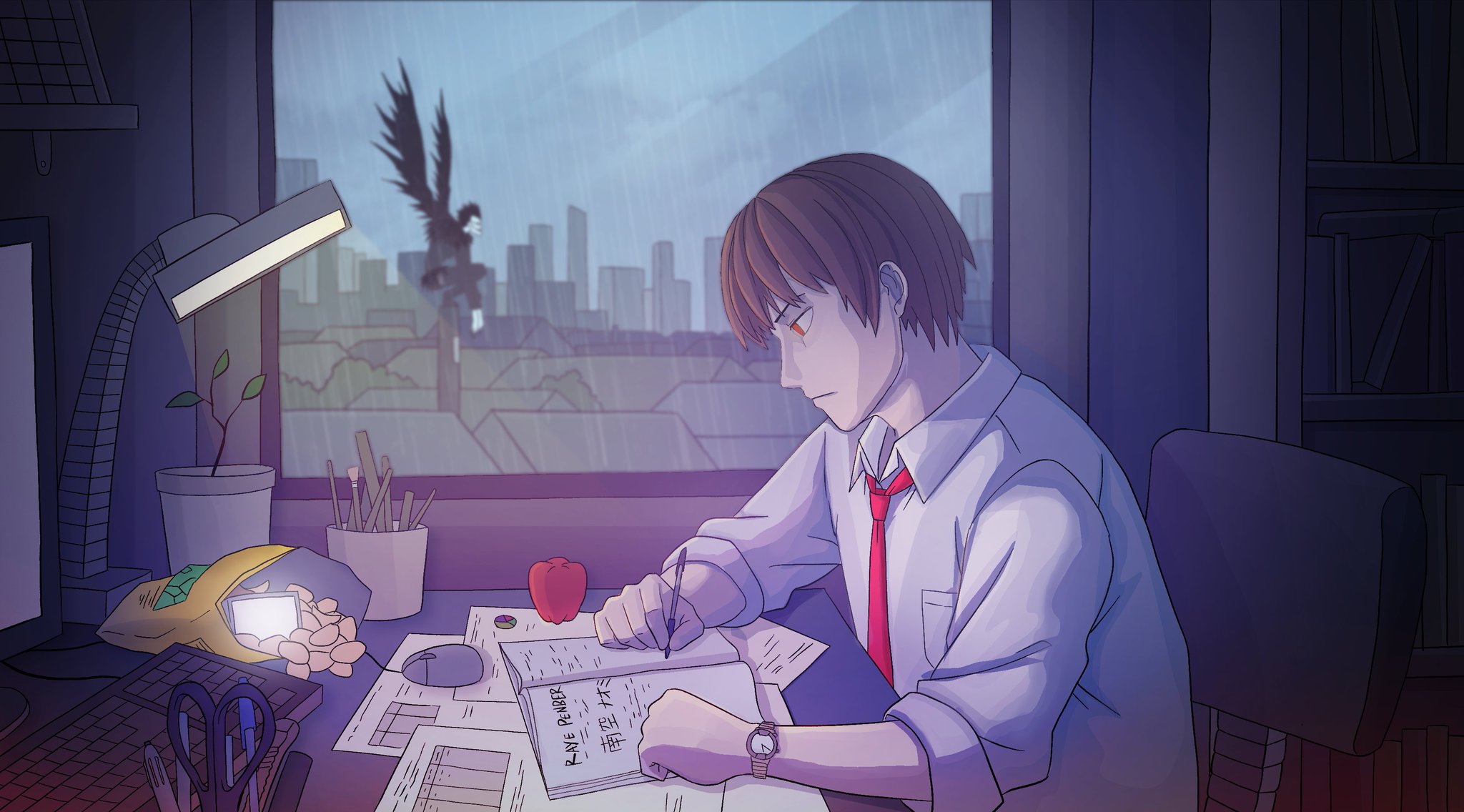 Lofi Girl on Twitter "1) Lofi Girl x Death Note 🎨 Artwork by Macchiato