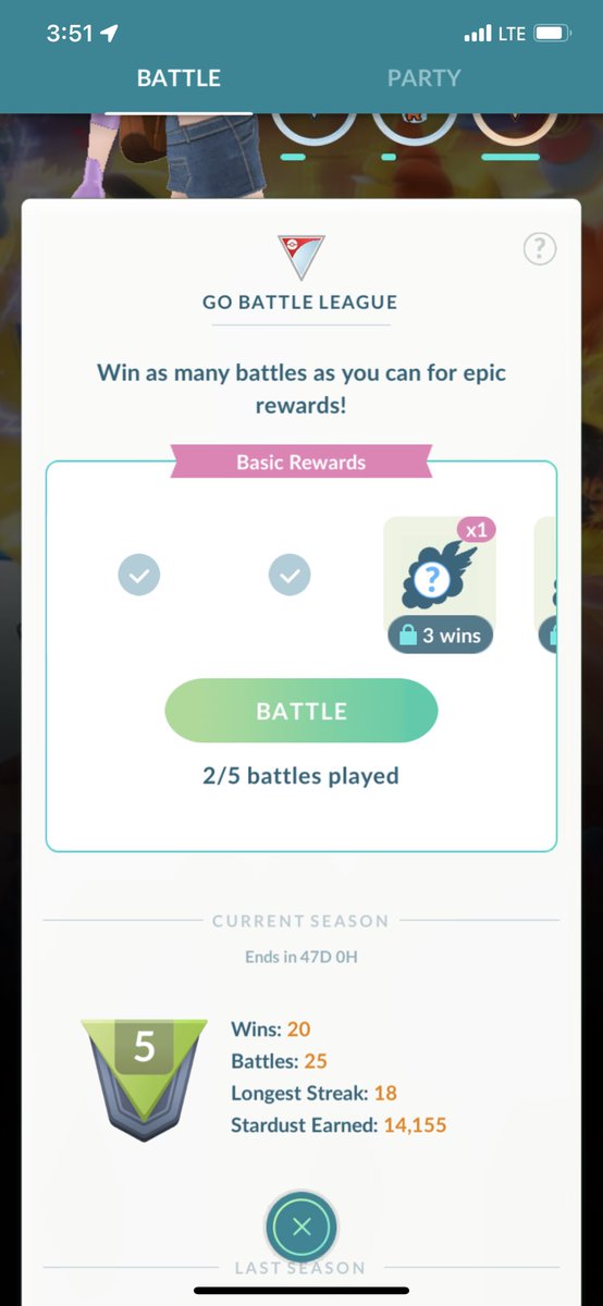 MommaImSoSorry's tweet photo. 18 win streak, I’d only gotten to 10 before and now I’m too scared to play another 🌝😅 #pokemongo #PokemonGoBattle https://t.co/Njt70P3hSl
