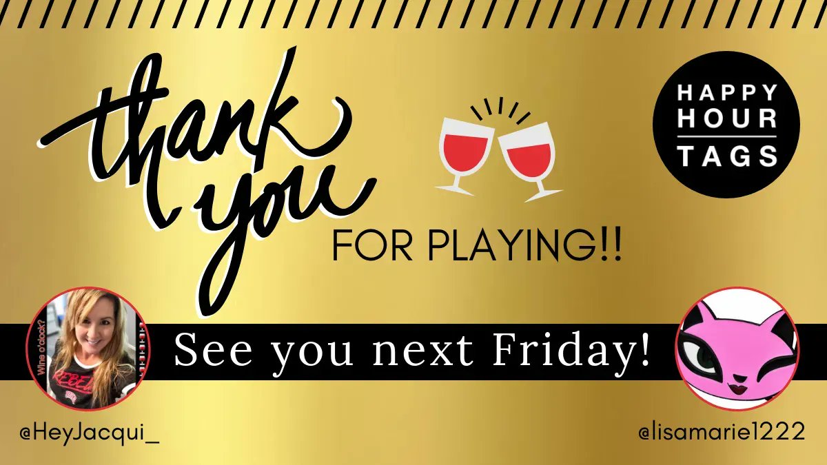 HappyHourTags's tweet photo. Many thanks for playing:
#IRefuseTo
with ~ @heyjacqui_ & @lisamarie1222! We loved your Tweets! Hope to see you next Friday!
The fun continues with #5OClockFridays- hosted by @BrieHxC - also part of the free @HashtagRoundup app! https://t.co/4Wxz6MyubR