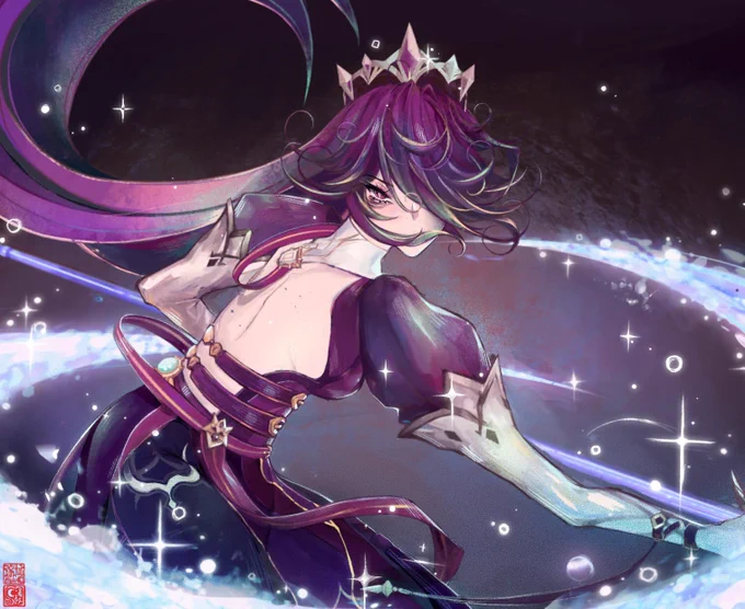 3 rosarias for genshin tarot! basic attack • skill • burst illustrations ✨ 

#rosaria #characterart 
#genshinimpct #原神 ❄️ 