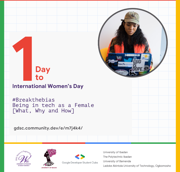 gdg_ui's tweet photo. 1 day to go!!!!
#IWD22 #Breakthebias. #IWDIB22 https://t.co/8eaTCAW4Hr