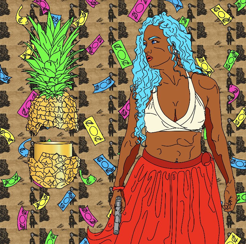 coldboyupnorth's tweet photo. Costa Rican Colon 
Background art: “La Nina y El Viento” 1969 by Francisco Amighetti
Trad color dress.

Shipment of Costa Rican pineapples loaded with cylinders coated in yellow wax, one tone of Cocaine seized 

#nft #nftart #crypto #NFTs #nftproject #nftstartup https://t.co/KKqSMP0pQ3