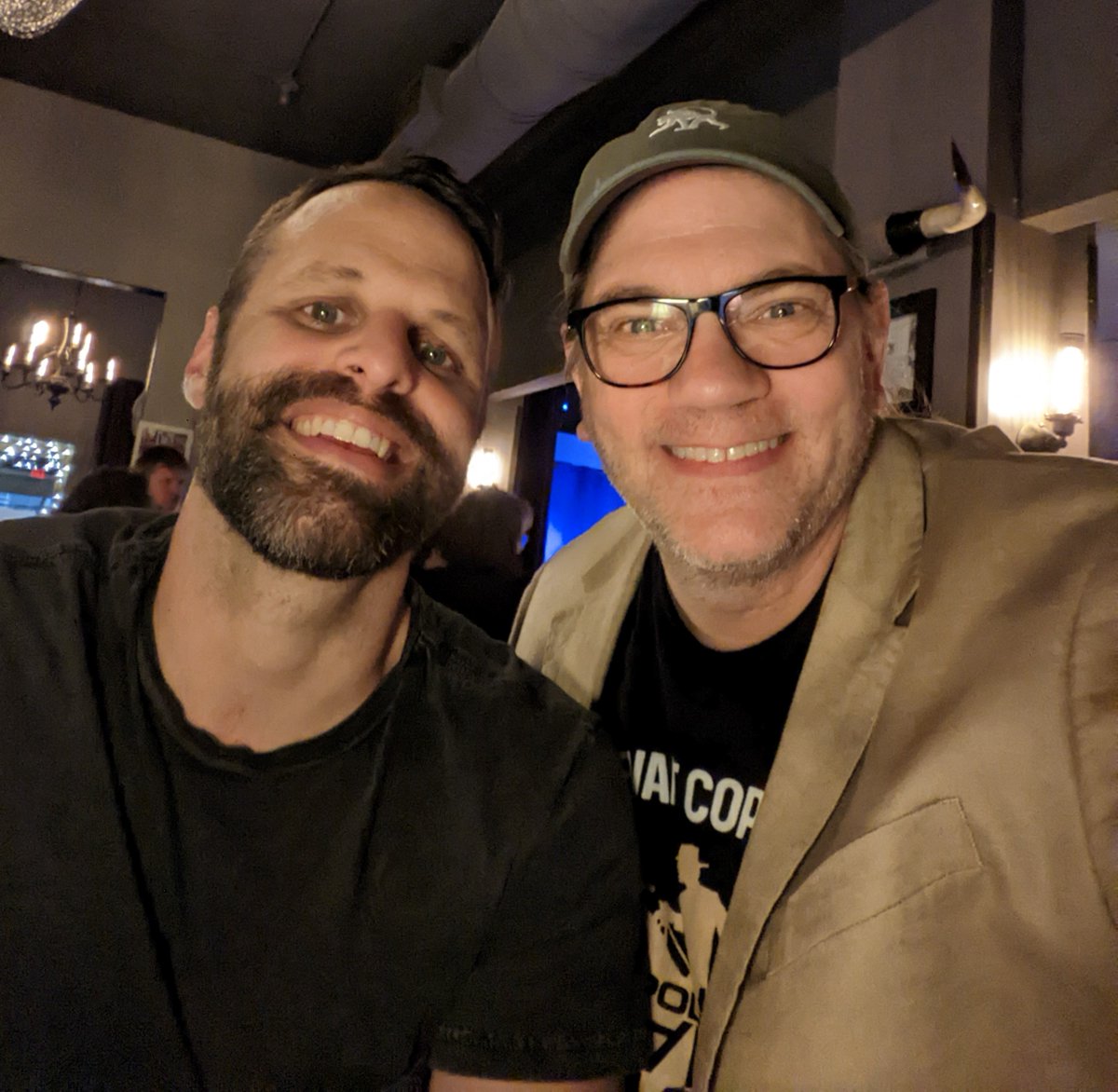 JMRasinske's tweet photo. Had an amazing time at Yonder in H-Vegas last night with @ScottMBlackburn for Noir at the Bar. Even more impressive was getting to hold an advance copy of IT DIES WITH YOU, which he workshopped at Yonder with @reverenderyk @RWJesq @philipkwrites @JGHetherton and me. #Deskimo https://t.co/CdiT5a9QiA