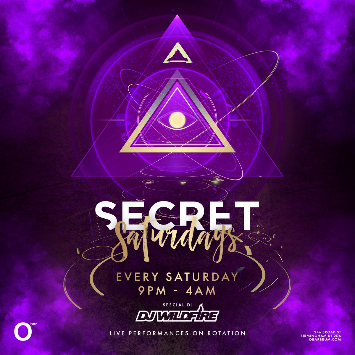 ObarBham's tweet photo. ☀️ ☀️ ☀️ 

SECRET:Saturdays pending …… 

• DJS 
• PERFORMERS 
• 241 COCKTAILS 

Join us 9pm till 4am @ O Bar Broadstreet https://t.co/wISCIaNvRh