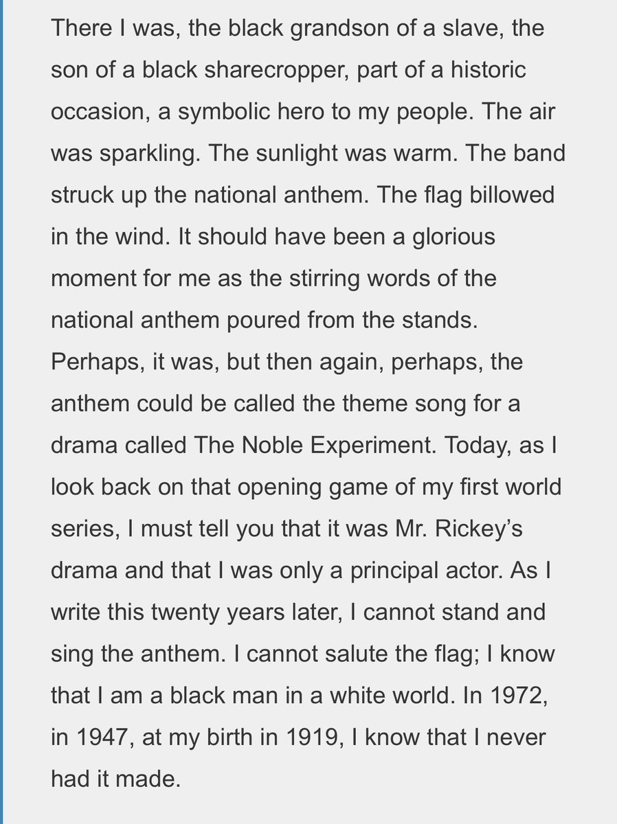 Good day to remind people that while Jackie Robinson exhibited grace, he was very outspoken about racial oppression, supported the Black Panthers, and criticized MLB for the lack of black people in leadership positions. He also later did not sing or stand for the national anthem.