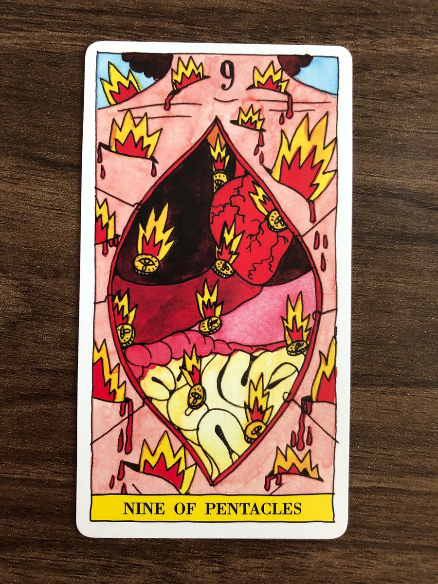 Evie_Writer's tweet image. Tarot Poem Project

Day 63: Nine of Pentacles

I’ll trade my organs
For chocolate coins.
I’ll live luxurious
As a marble
-entombed cadaver.

#TarotPoetry #NationalPoetryMonth