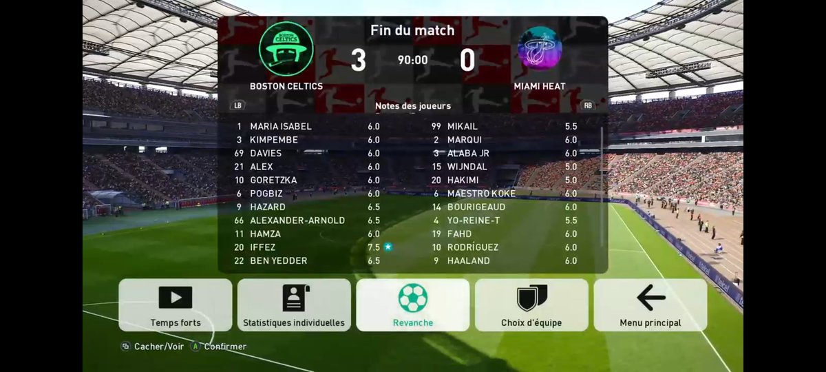 bostoncelticsrp's tweet photo. Premier match de notre nouveau coach dans ce championnat pour la j4 une très belle victoire. 
Un triplé pour @IfeezRp qui est à 4 but en 4 match de championnat. 

Un match solide de notre coach @Mancuninho_Rp un grand merci à toi !

Coom on Boston 💚 https://t.co/VVhDrlNEf4