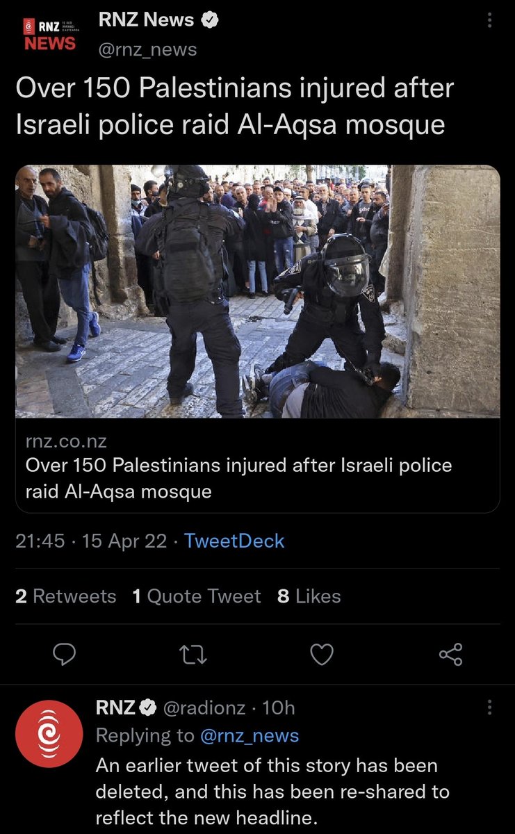 KiwiDaveC's tweet photo. Wonder why trust in traditional media is low? See how @rnz_news selects stories, crafts headlines, and omits facts from issues as sensitive as Israel/Palestine.

Thank you @MAAS_UK for all your work. https://t.co/l9w2sA65qD