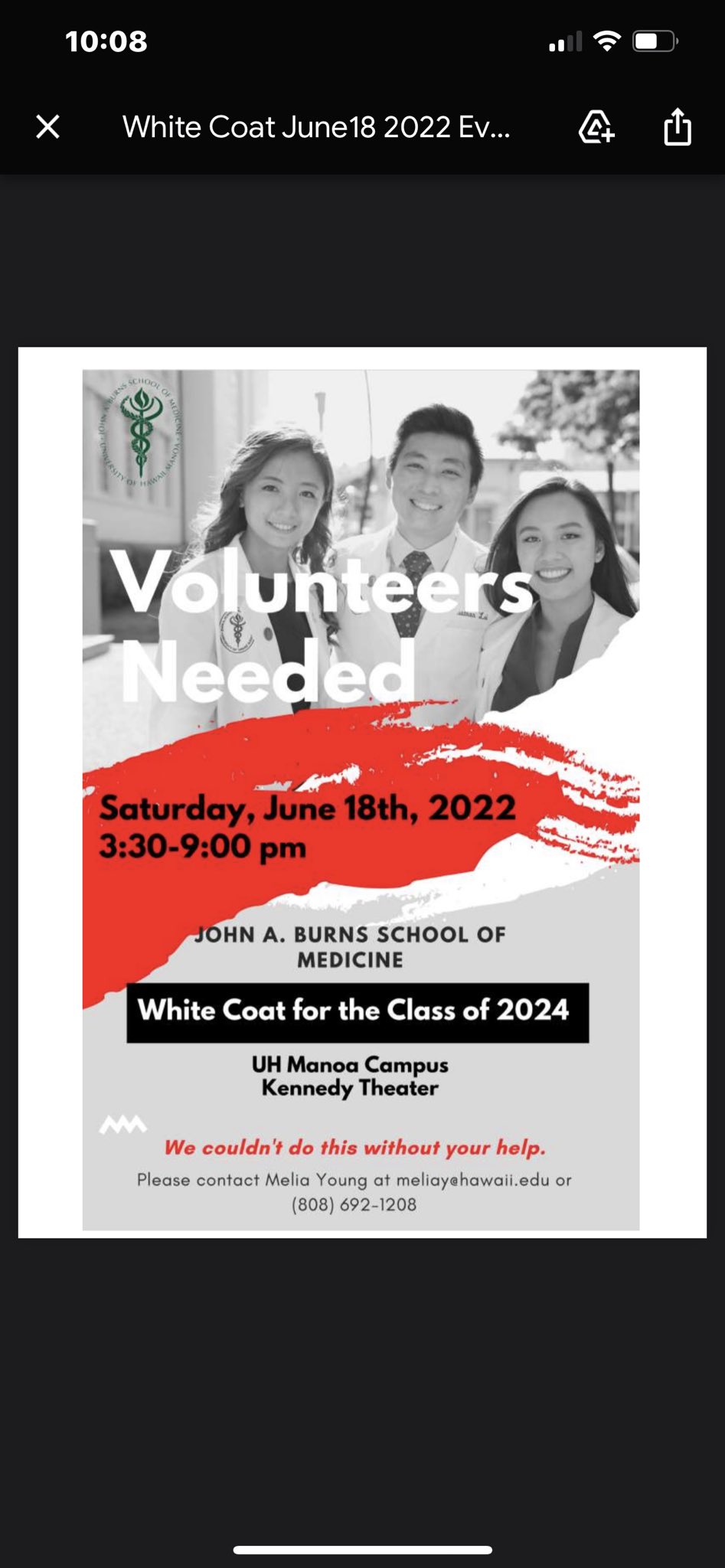 UH Med JABSOM on Twitter "JABSOM is looking for volunteers to help out