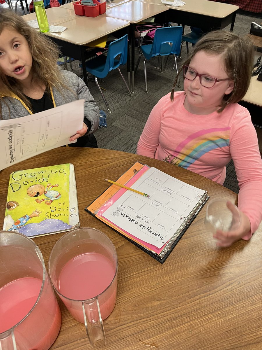 KauffmanSES's tweet photo. We explored like Goldilocks today! We chose the lemonade, popcorn, pencil, book, and chair that were โjust rightโ for us! #LPSelma #KauffmanKiddos #FairyTaleWeek โจ๐ฐ https://t.co/unFsibxtPc