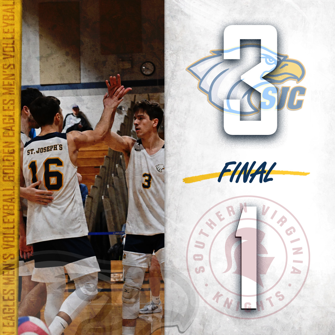 SJLIAthletics's tweet photo. #SJCLI men's volleyball made history with the program's first win in the NCAA Tournament defeating Southern Virginia 3-1 on Friday evening: https://t.co/FexYFN7rWk #GoldenEra #flywithus #SkylineMVB #d3vb https://t.co/S6mM54GHdl