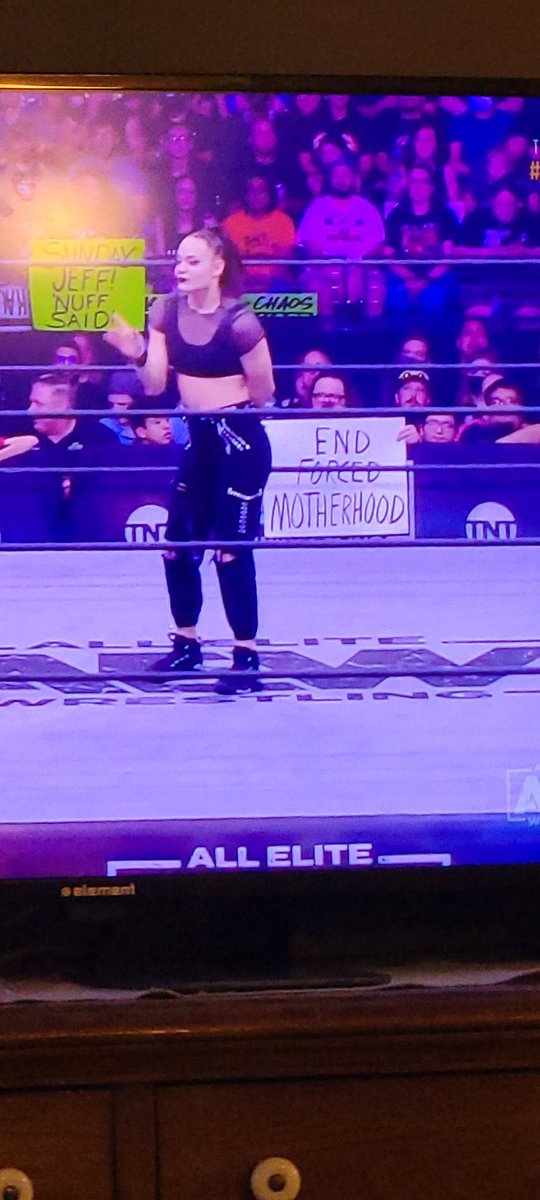 Shoutout to man's holding a Pro Choice sign in Texas on #AEW    #AEWRampage