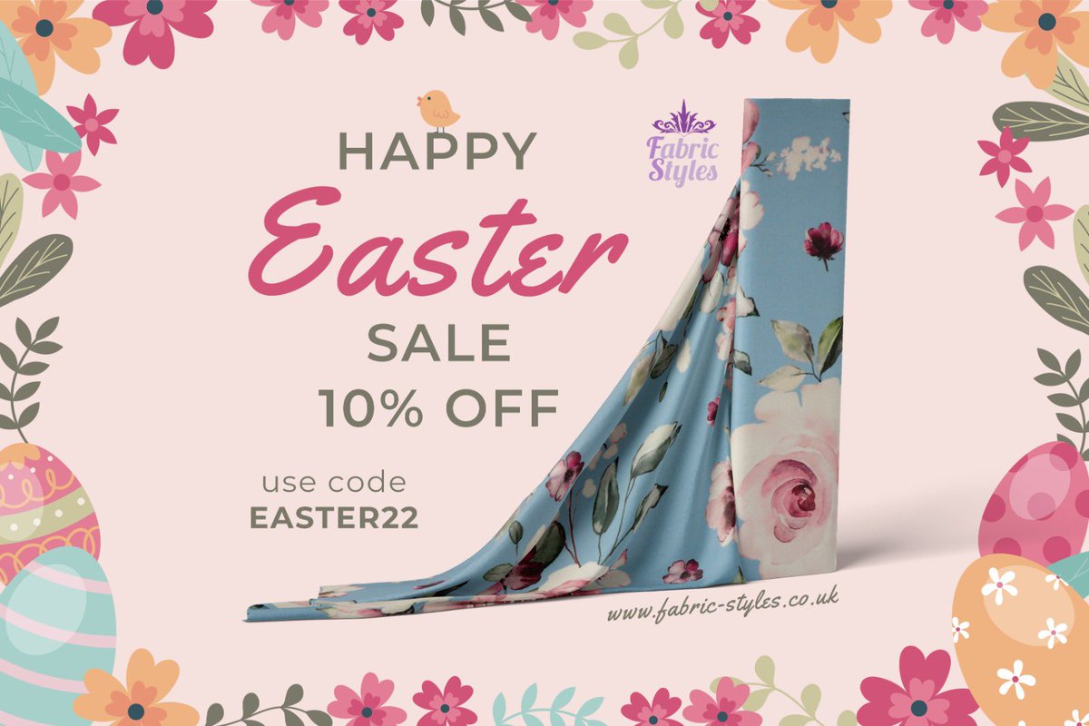 fabric_styles's tweet photo. EASTER SALE STARTS NOW

10% OFF ALL ITEMS
Purchase Now from our website https://t.co/EjXDDbQK6I

Promo Code - EASTER22 https://t.co/l60TtyTpwA