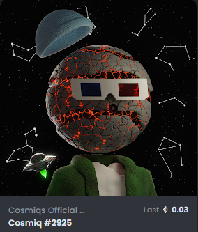 KaruptKP's tweet photo. One of the best things about @CosmiqsNFT is the community and the game nights. They truly understand how to bring value to the holders, even though the floor is low atm, it's a great project that I love to be a part of. My 3D glasses Cosmiq #cosmiqsfam #cosmiq https://t.co/p4TklnbVGf